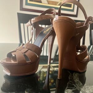 Beige YSL Heels platform